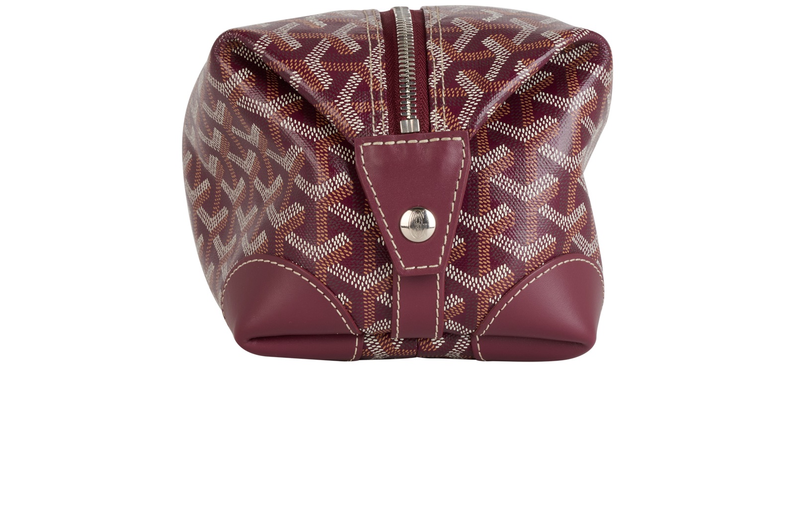 Goyard Bowling 25 Toiletry Bag, &pound;895, Accessories, Burgundy, Canvas, Bottom view